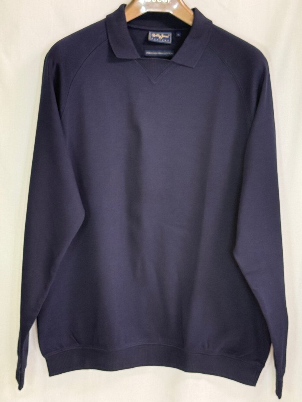 NWOT Bobby Jones Players Men's Long Sleeves w/ Collar Sweatshirt - Navy - XL
